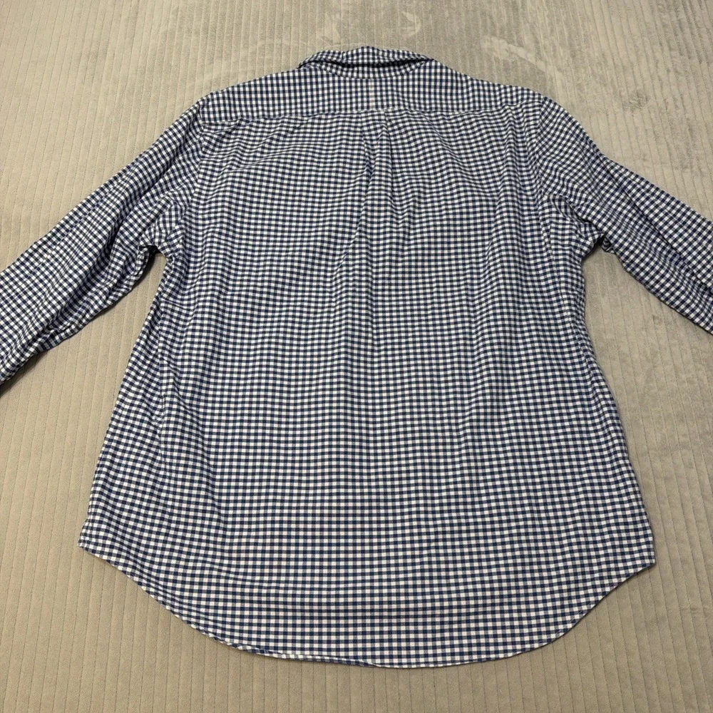 Polo Ralph Lauren Shirt Men XL Blue Flesh Pony Classic Fit Long Sleeve Plaid